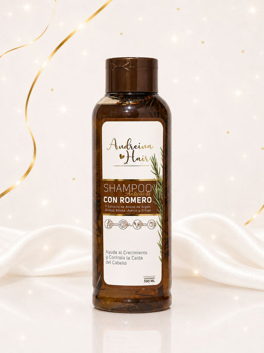 Shampoo Anticaída con Romero y Extracto de Aceite de Argán, Ginkgo Biloba, Ajenjo y Ortiga